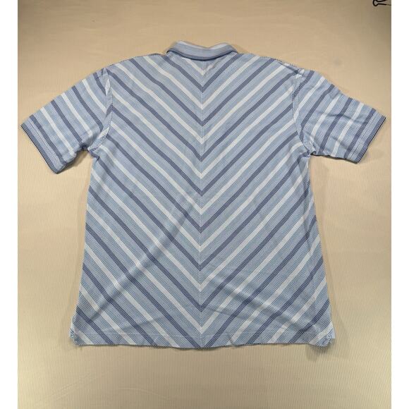 Tommy Hilfiger Mercerized Cotton Polo Shirt Men’s XL Blue Stripe Chevron - Picture 3 of 8